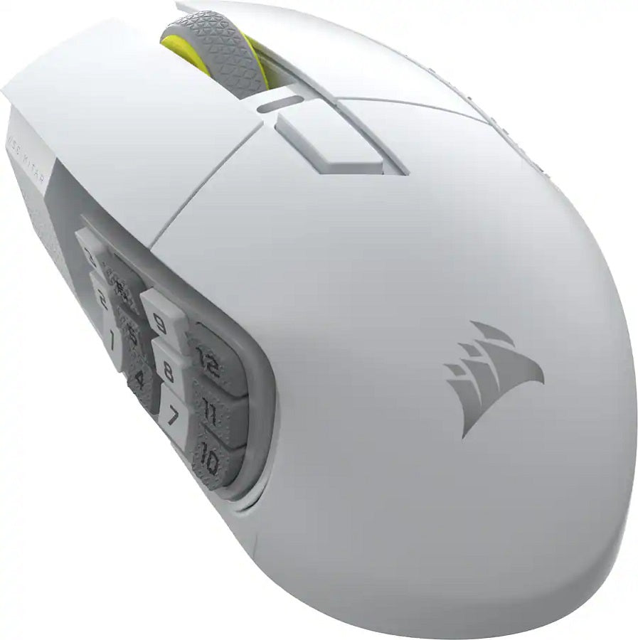 Mouse Corsair CH-9314011-WW Scimitar Elite, Wireless, Blanco