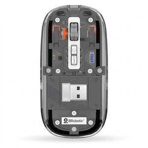Mouse BROBOTIX 6000823 Inalámbrico Bluetooth, 1600 DPI, Trasparente