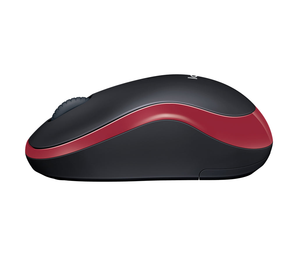 Mouse LOGITECH M185 Óptico, 1000 DPI, Rojo