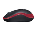 Mouse LOGITECH M185 Óptico, 1000 DPI, Rojo