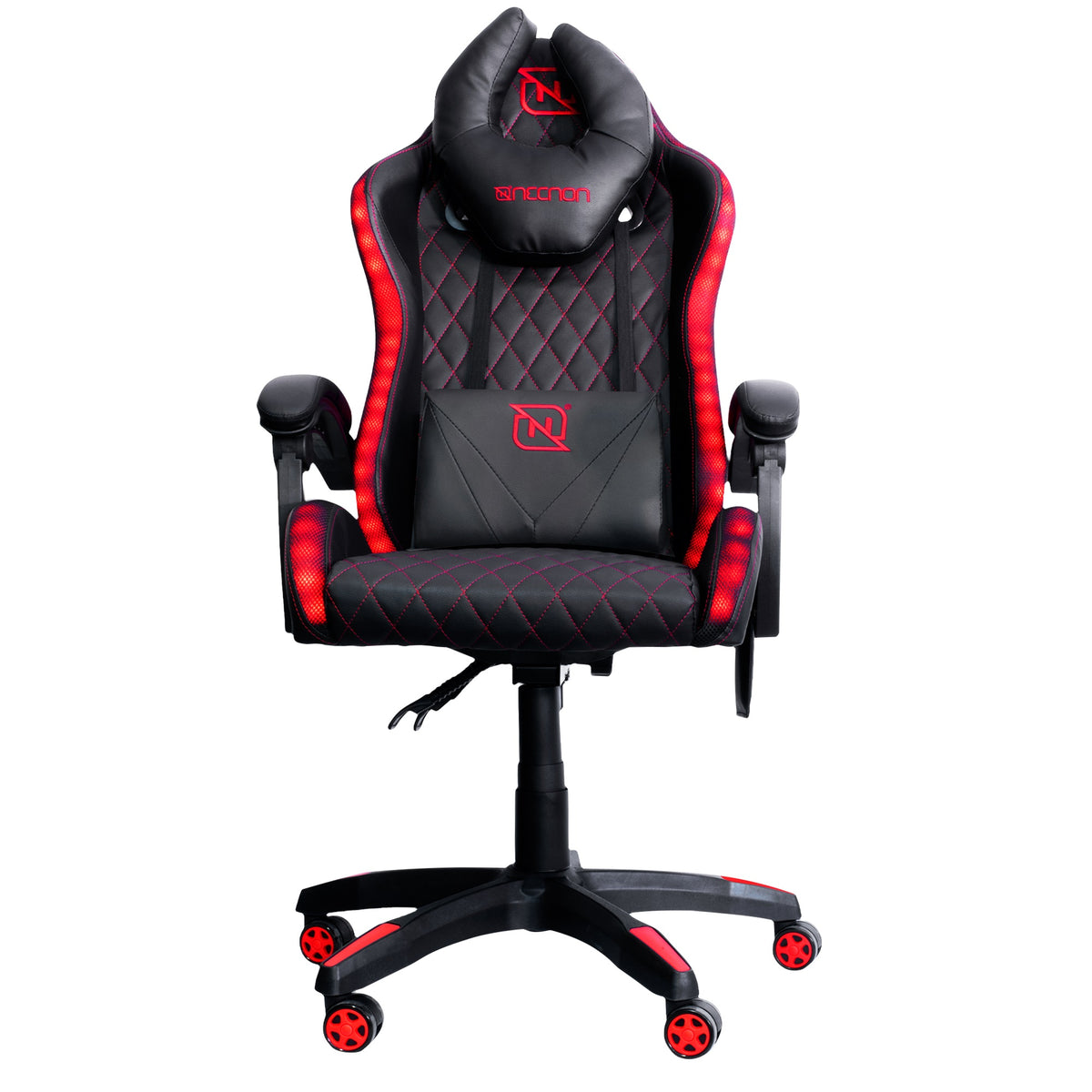 Silla Gamer NECNON NSG-RGB-1, Negro/Rojo