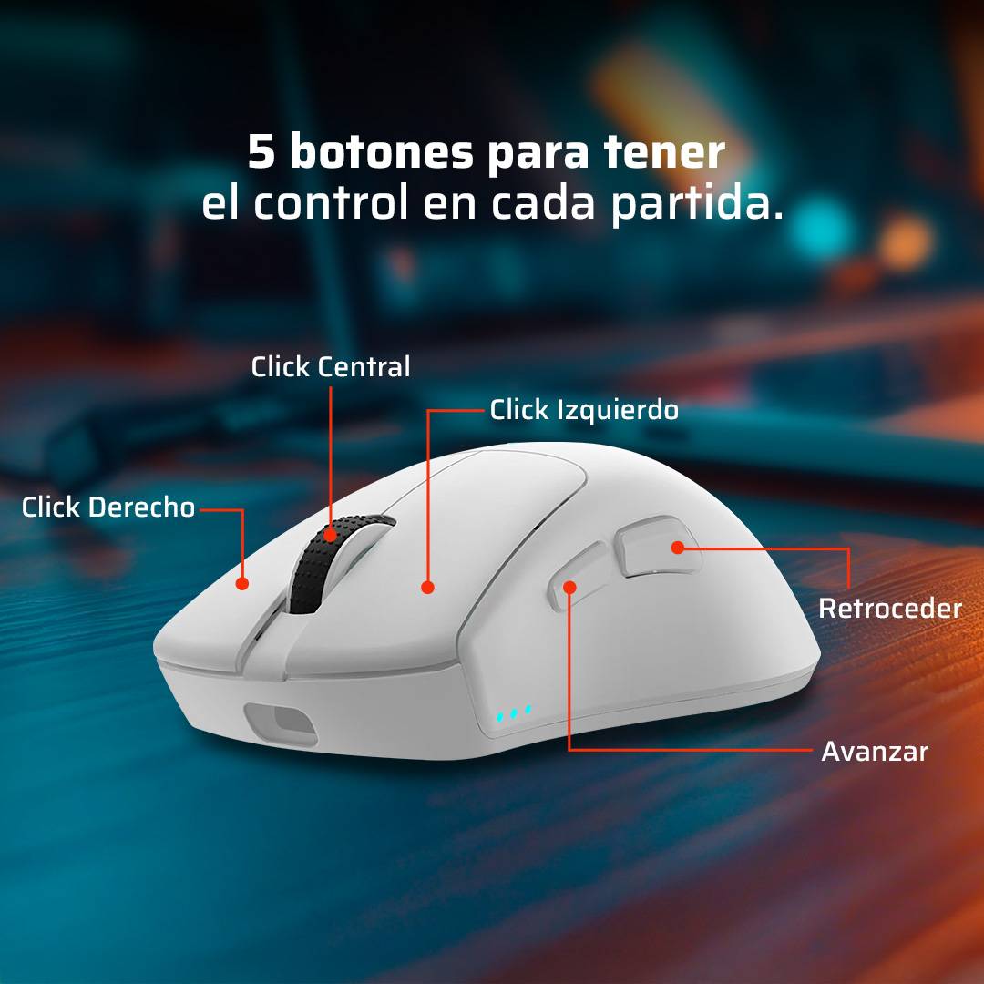 Mouse Gamer Balam Rush DRIFT PERFORM MG5 Inalámbrico, USB, Blanco