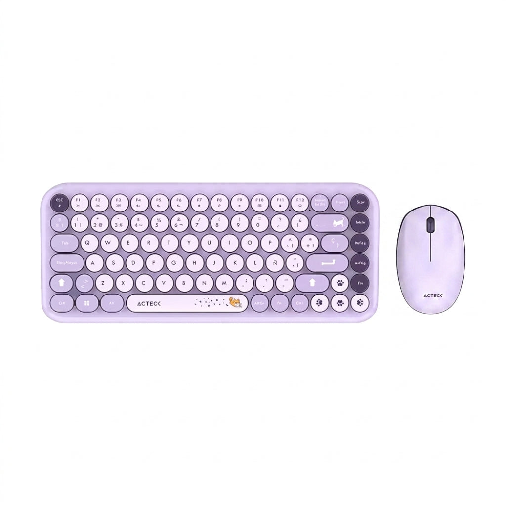 Kit Teclado y Mouse ACTECK MK4 80, Violeta