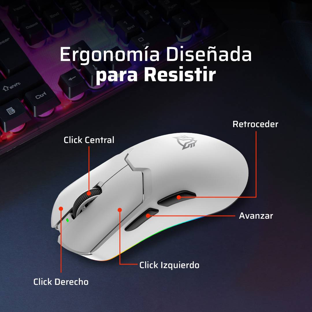 Mouse Gamer Balam Rush DRIFT PRO MG7 Inalámbrico, USB, Blanco