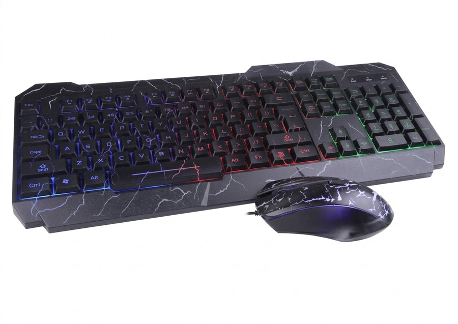 Kit Teclado y Mouse Naceb Technology Raptor, Negro