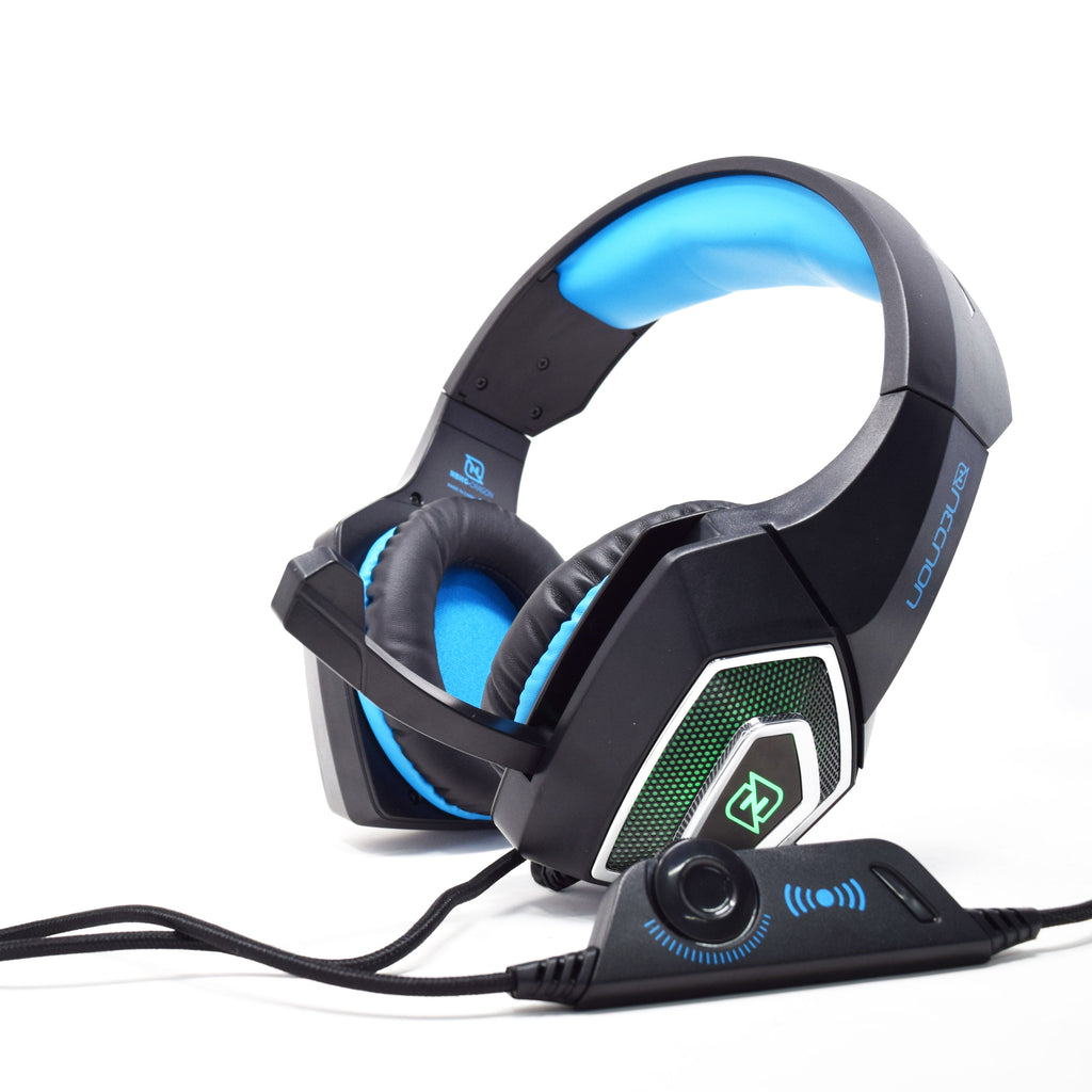 Headset Gamer NECNON NBHG-DRAGON HI-FI LED, 3.5mm/USB, Azul