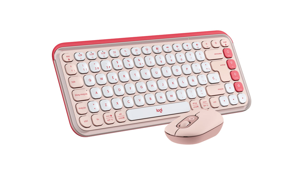 Kit Teclado y Mouse LOGITECH POP Bluetooth, Rosa