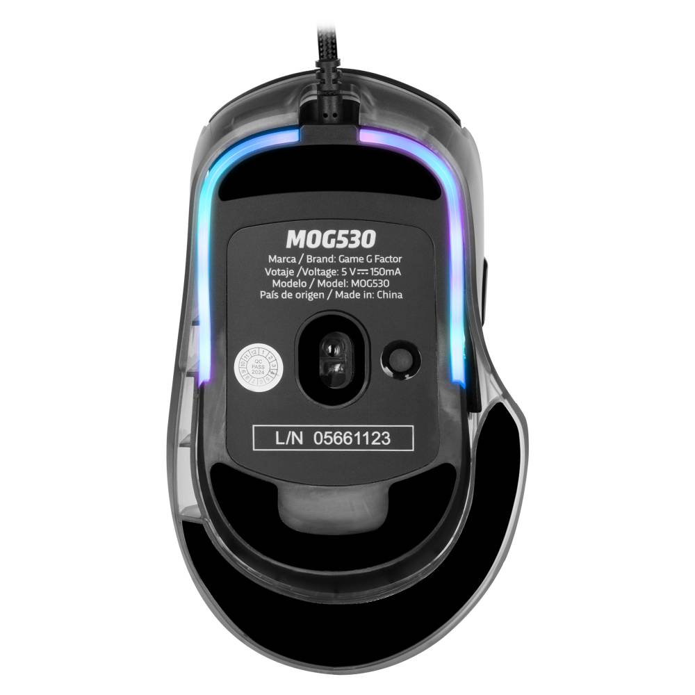 Mouse Gamer GAME FACTOR MOG530-BK, USB, Negro
