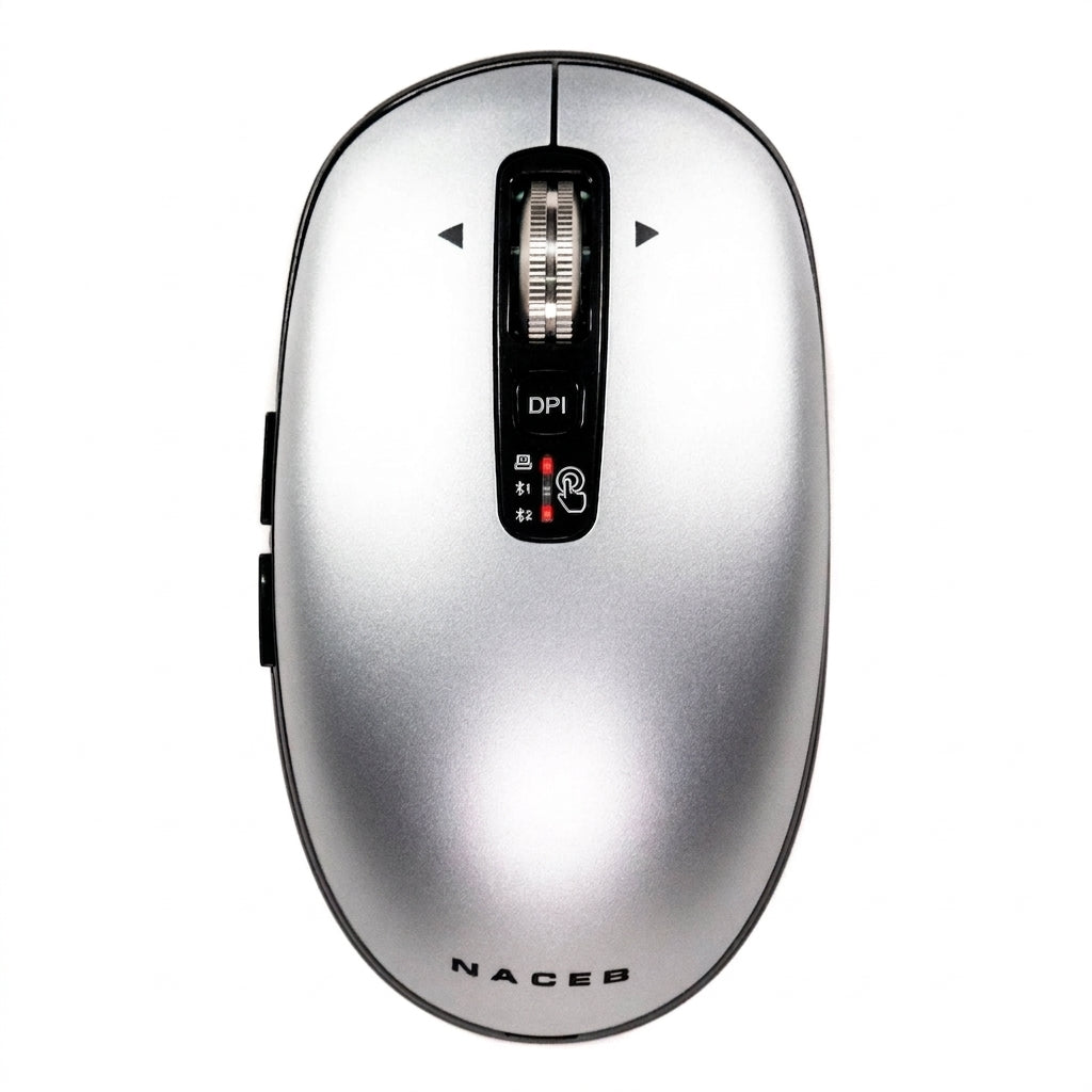 Mouse Naceb Technology NA-0131G, Inalambrico, Plata
