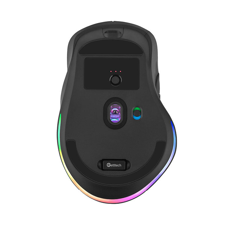 Mouse Inalámbrico GETTTECH GGM-RGBTR-01, Negro