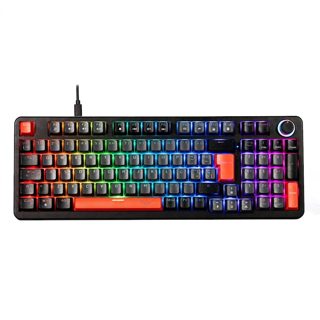 Teclado Gamer Naceb Gaming NA-0972G, RGB