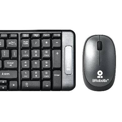 Kit Teclado y Mouse BROBOTIX 6000625, Negro/Gris