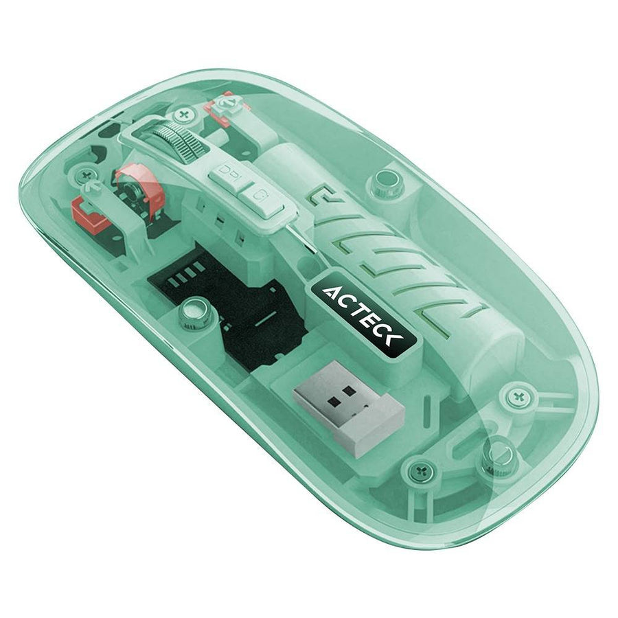 Mouse ACTECK Aero One MI455V Inalámbrico, 3200 DPI, 2.4 GHz/Bluetooth 5.2, Verde