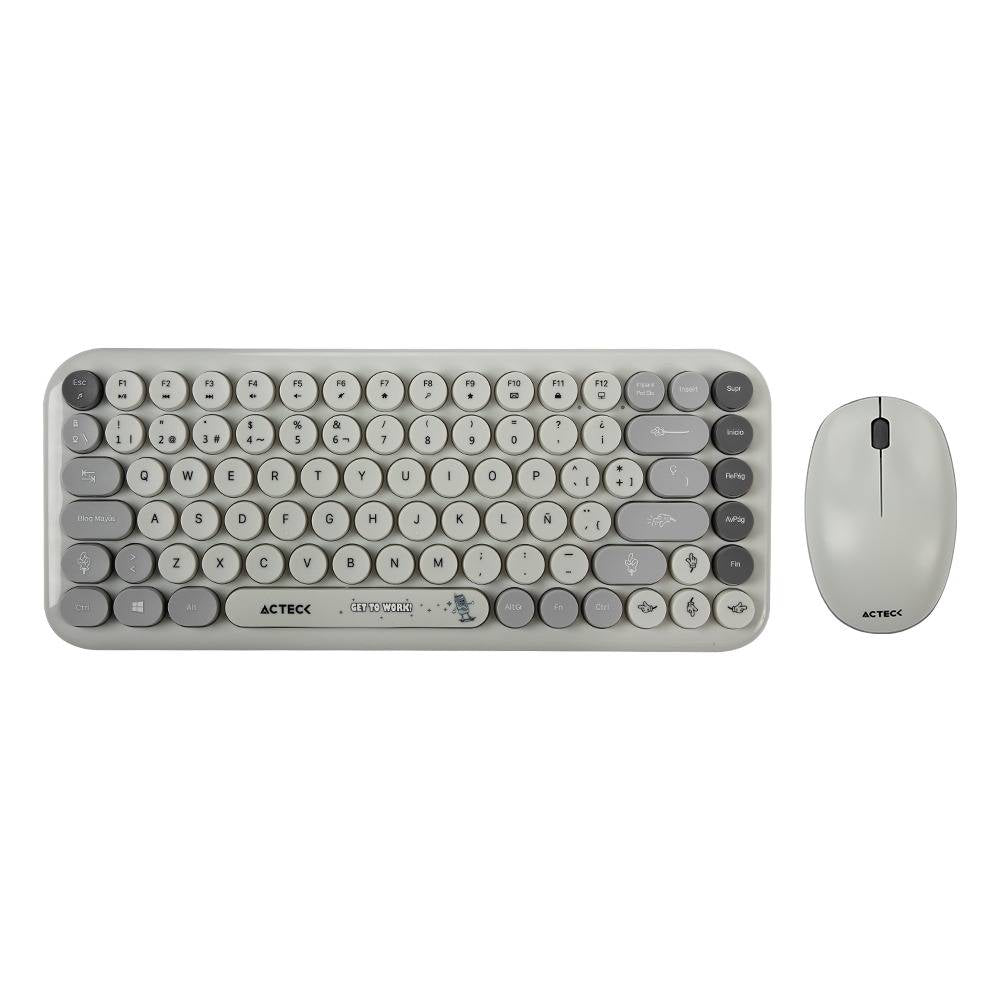 Kit Teclado y Mouse ACTECK MK480 Inalámbrico 2.4GHz, Gris