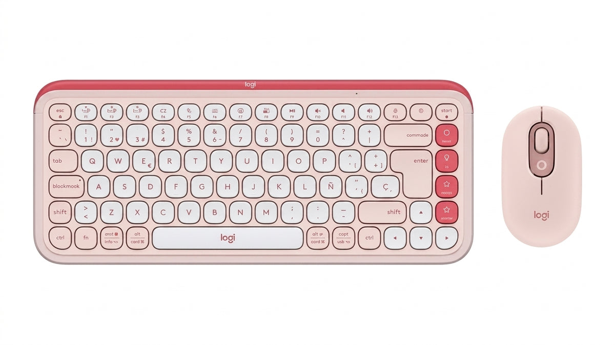 Kit Teclado y Mouse LOGITECH POP Bluetooth, Rosa