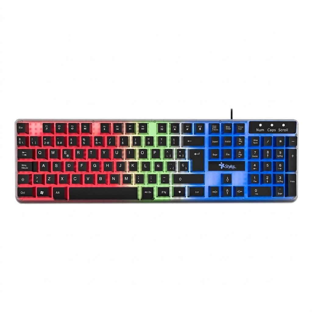 Teclado Stylos STTEALLED1T LED, Negro