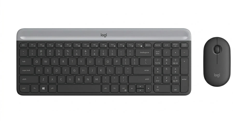 Kit Teclado y Mouse LOGITECH MK470 Curvo, Negro