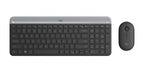 Kit Teclado y Mouse LOGITECH MK470 Curvo, Negro