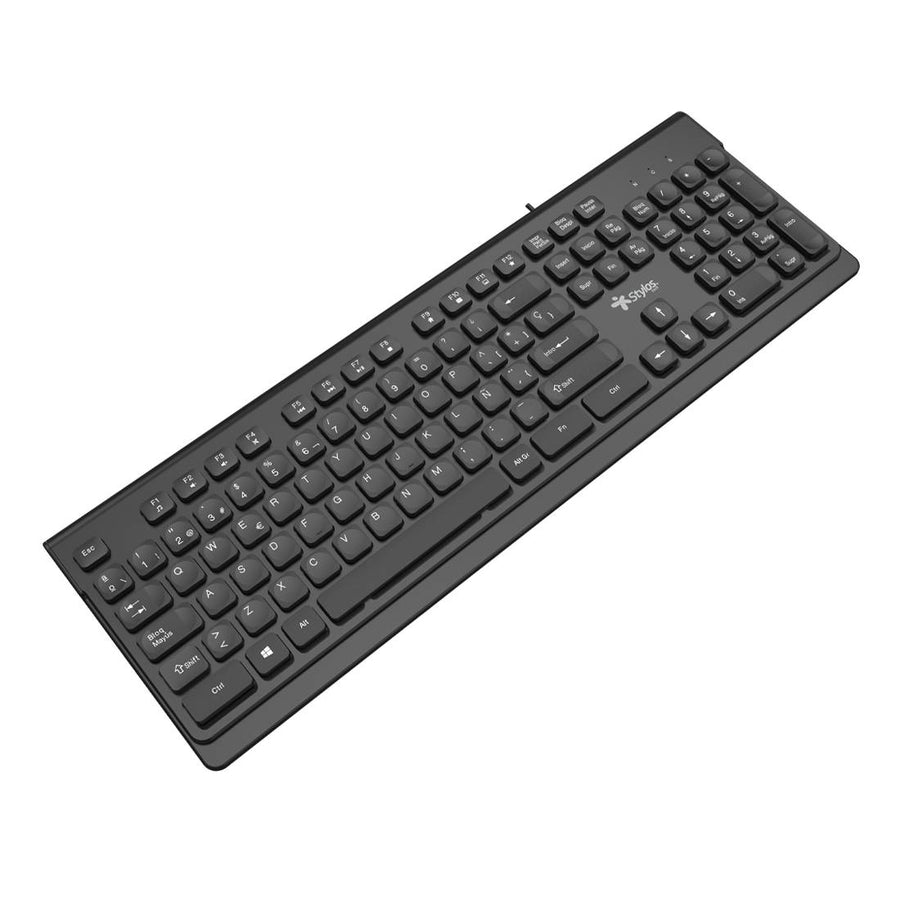 Teclado Stylos STPTEC6B Alámbrico Membrana, USB A, Negro