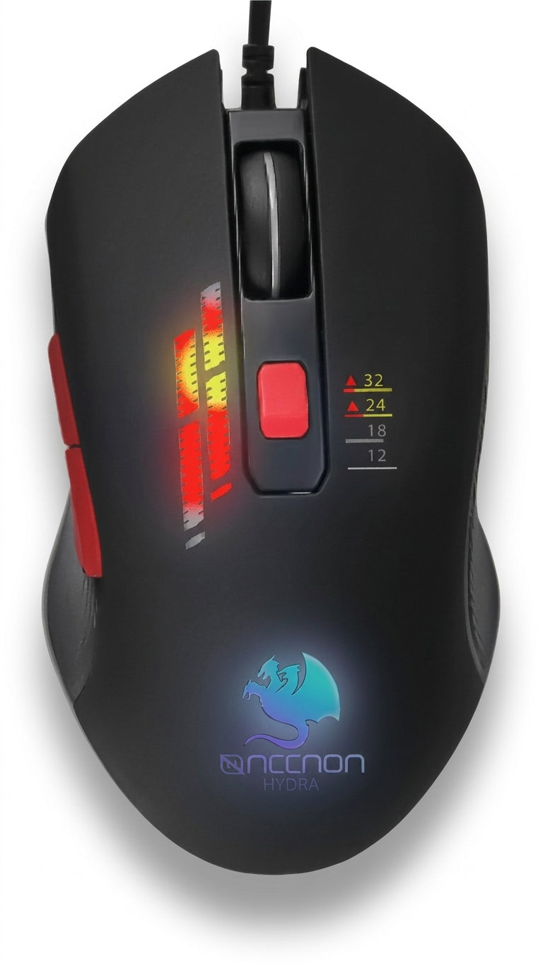 Mouse Gamer NECNON NGM-HYDRA Optico, 3200 DPI, USB 2.0, Negro