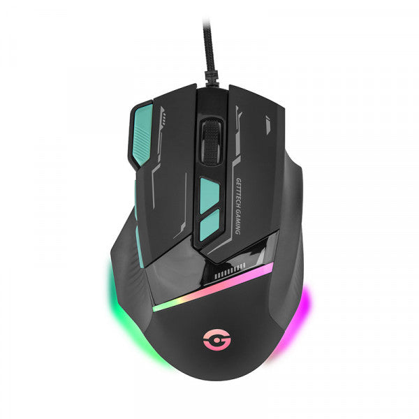 Mouse Gamer GETTTECH GPM-RGBWR-G1-BK, Negro