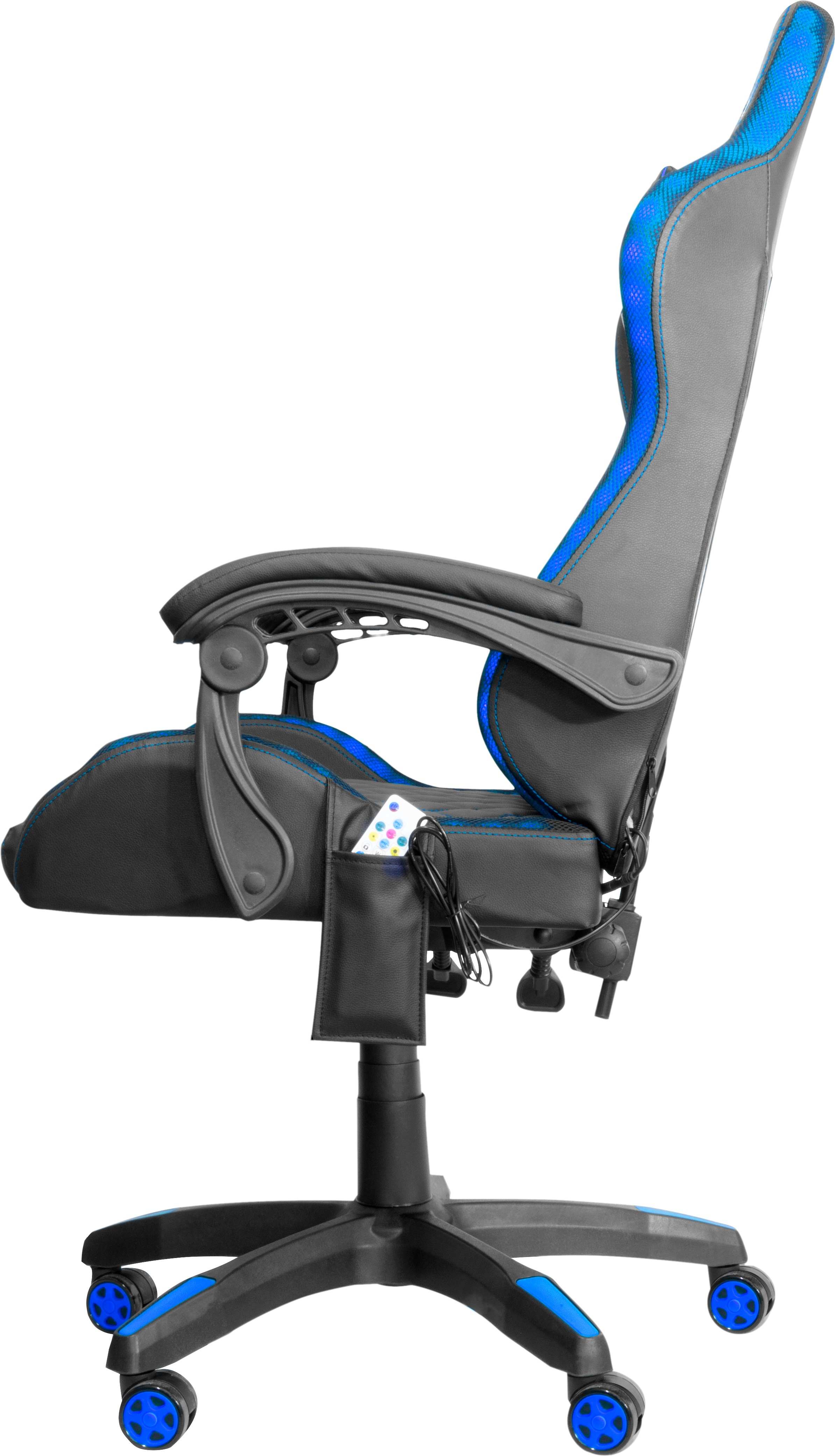 Silla Gamer NECNON NSG-RGB-1, Negro/Azul