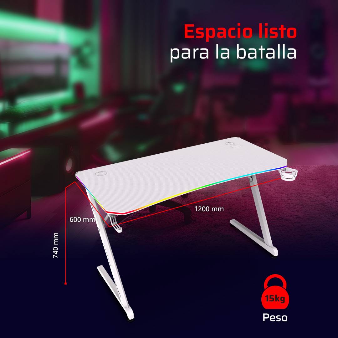 Escritorio Gamer Balam Rush MRX8000 VA, Blanco