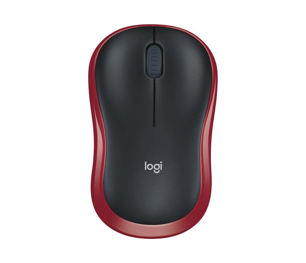 Mouse LOGITECH M185 Óptico, 1000 DPI, Rojo