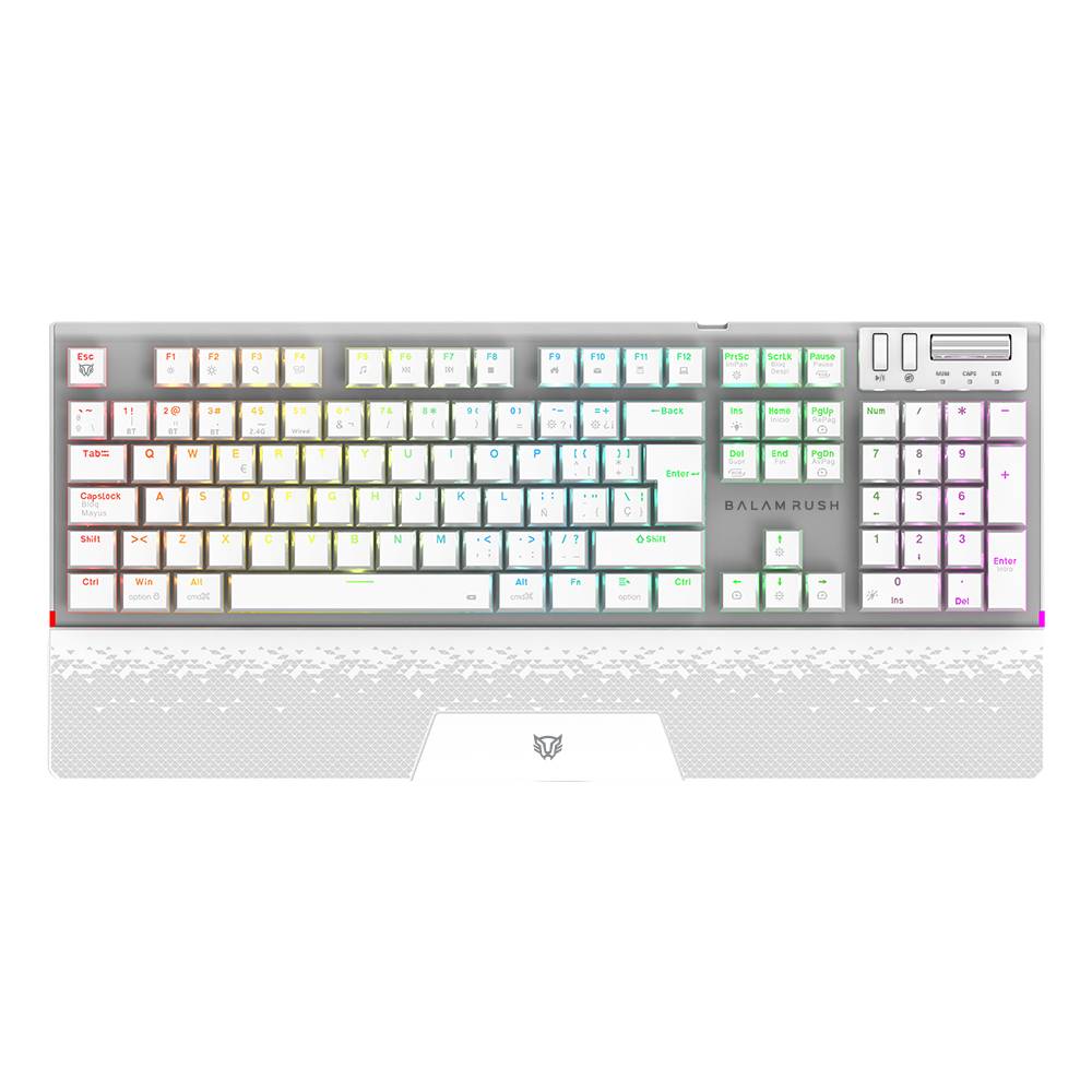 Teclado Gamer Balam Rush GK9791, RGB, Blanco