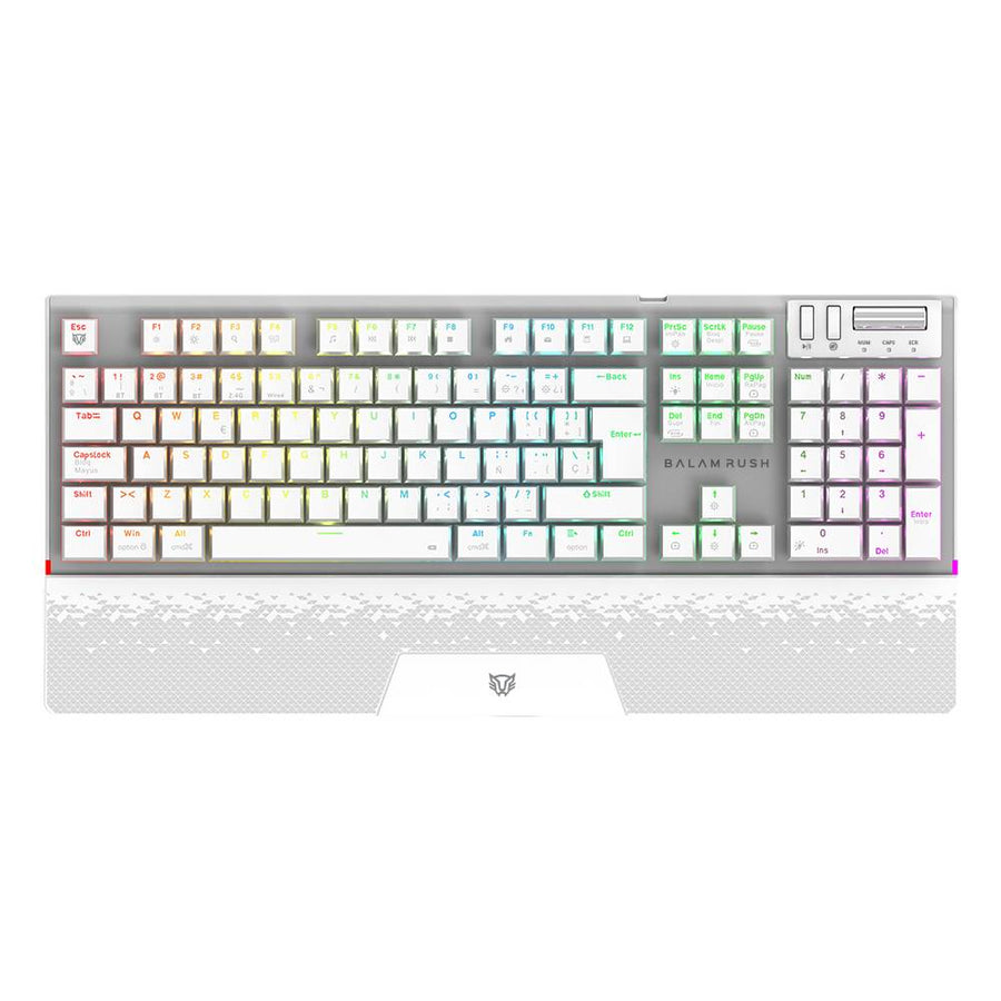 Teclado Gamer Balam Rush GK9791, RGB, Blanco