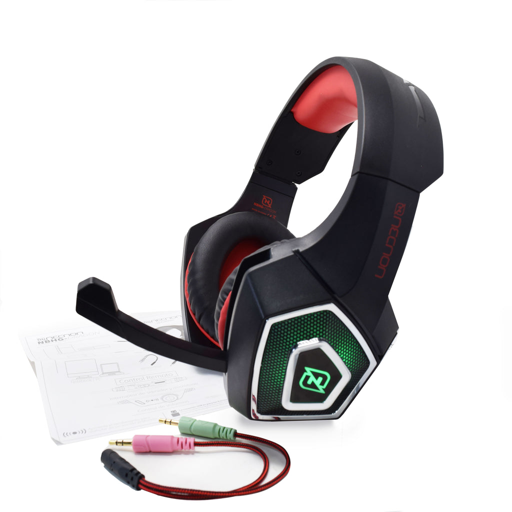 Headset Gamer NECNON NBHG-DRAGON LED, Negro