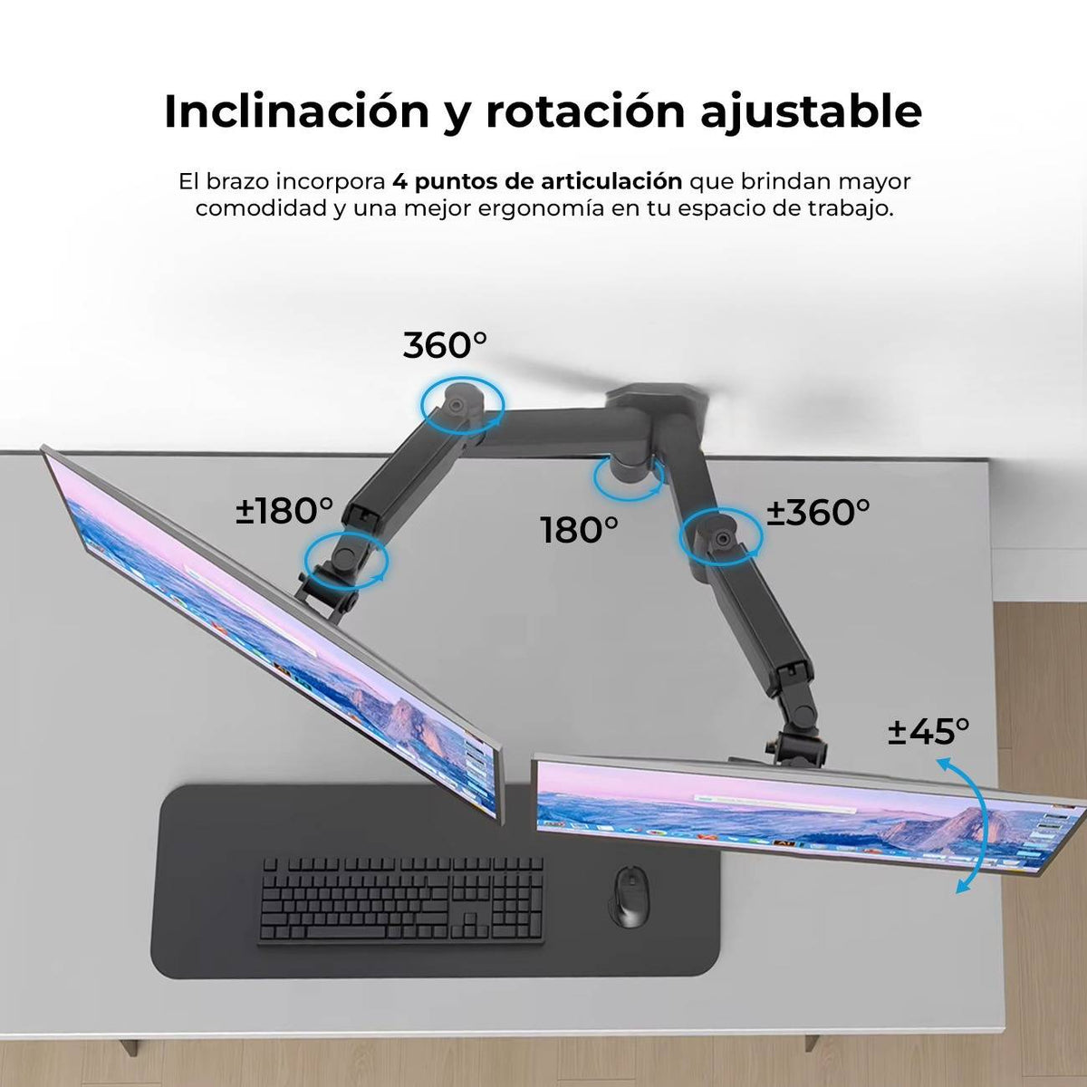 Soporte para Monitor ACTECK ENFORCE MOTION SM725 32", Negro