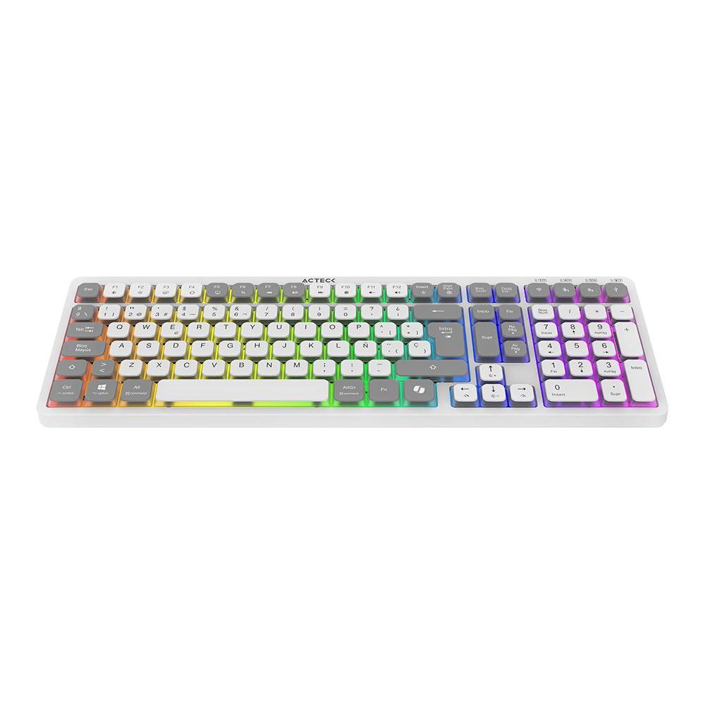 Teclado ACTECK TI790, Inalámbrico, Bluetooth, Blanco