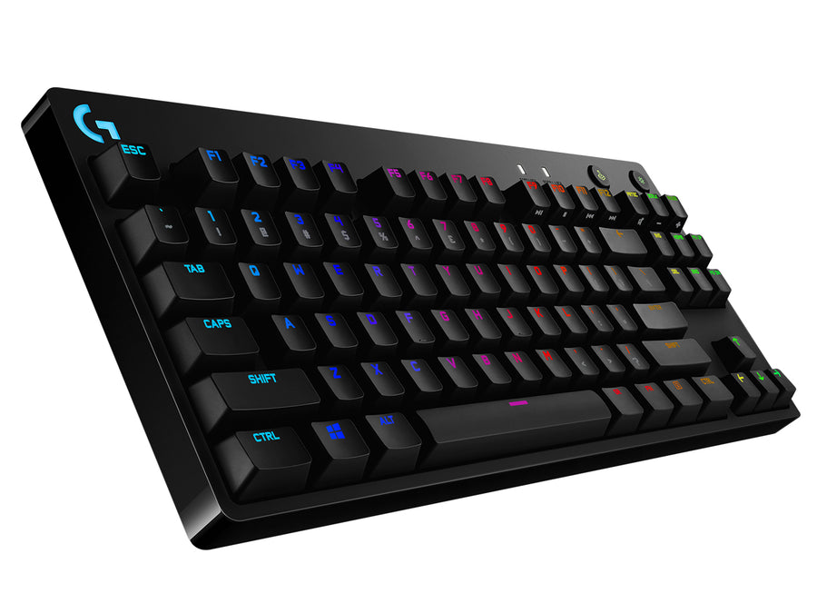 Teclado Gamer LOGITECH PRO Mecánico, USB, Negro/RGB