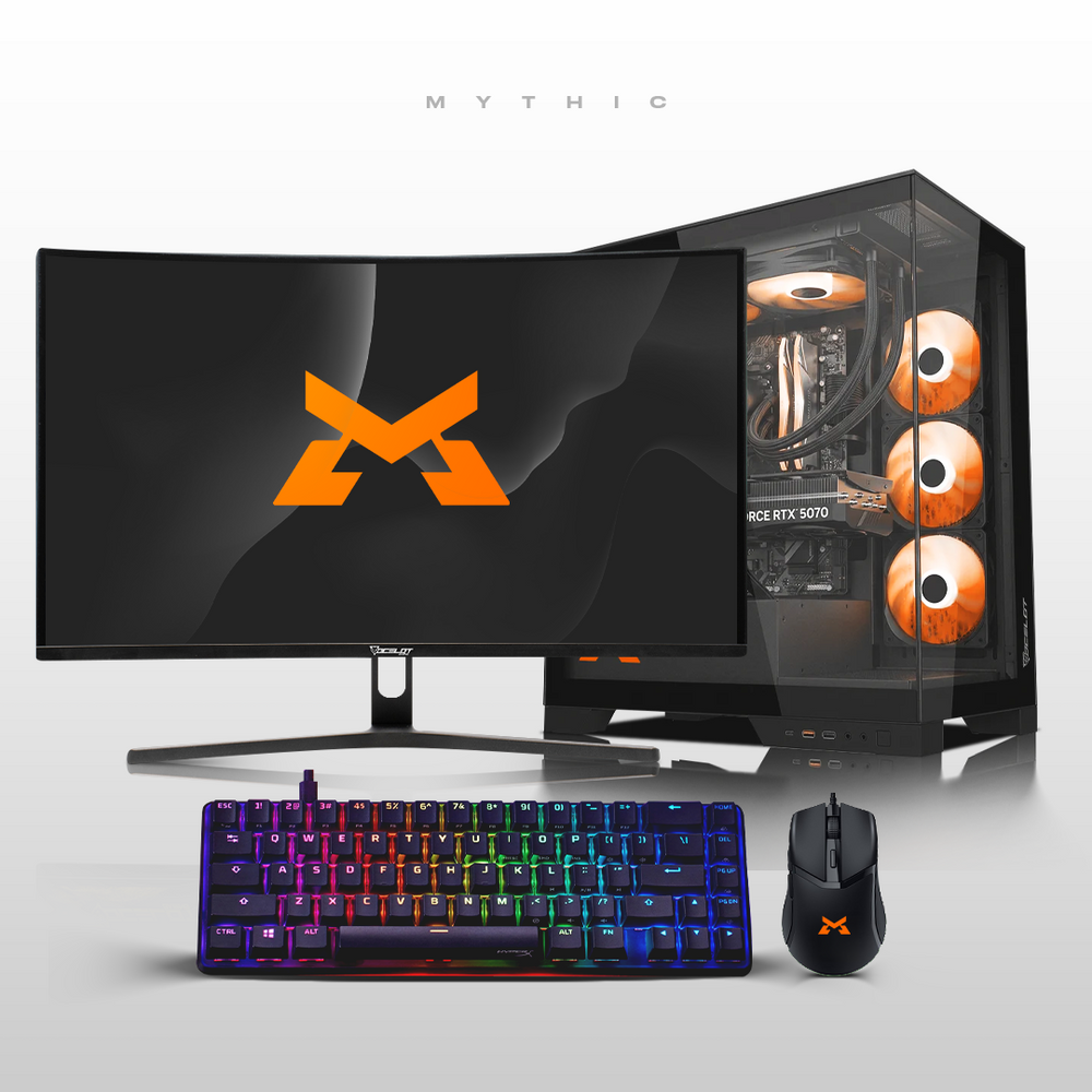 Kit PC Gamer + Monitor Mythic PC Gamer  GeForce RTX™  5070, AMD Ryzen™ 7 5700, 32GB DDR4 RAM,  1TB SSD M.2 Mythic  SSD, Windows 11, MTX-26-5656046  Monitor Gamer Balam Rush Cosmos Edge MCE245P LED 24.5