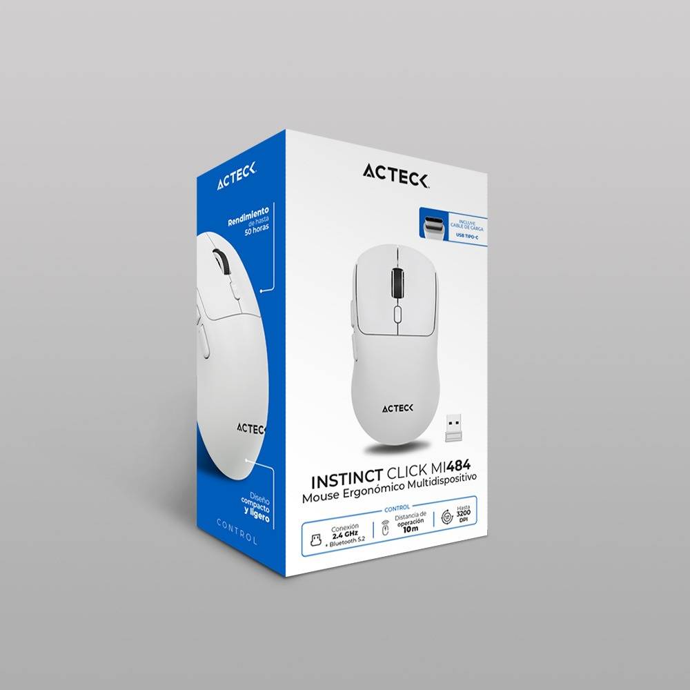 Mouse ACTECK Instinct Click MI484, Blanco