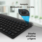 Teclado ACTECK TI737 Inalámbrico, Bluetooth 5.1/Dongle 2.4 MHz, Negro