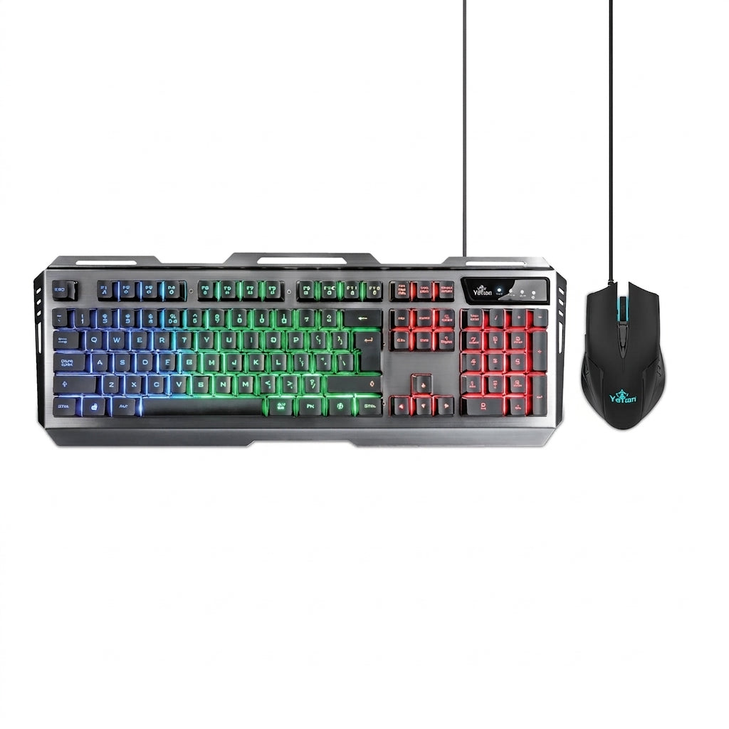 Kit Teclado y Mouse Gamer Yeyian YKP-20706 LED, USB