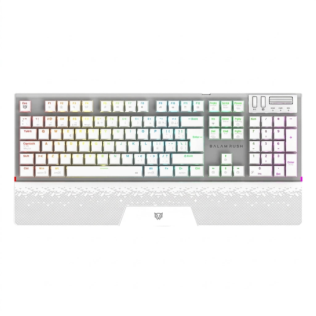 Teclado Gamer Balam Rush GK9791, RGB, Blanco