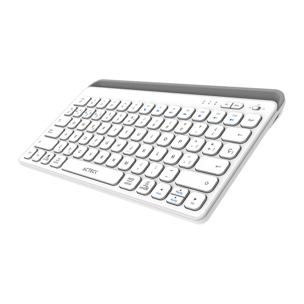 Teclado ACTECK TI737 Inalámbrico, Bluetooth 5.1/Dongle 2.4 MHz, Blanco