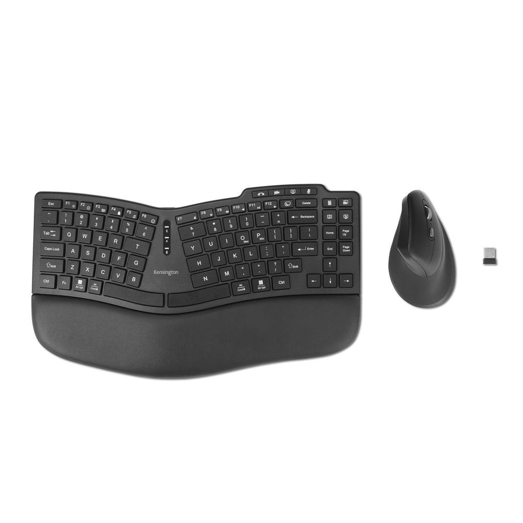 Kit Teclado y Mouse KENSINGTON KM675 VA Curvo, USB-C, Negro