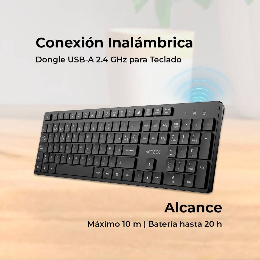 Teclado ACTECK VANTAGE AERO TI555 VA, Negro