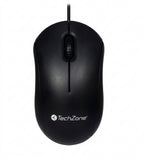 Mouse TECHZONE TZMOU01 Alámbrico, 1000 DPI, USB, Negro