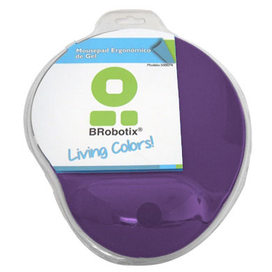 Mouse Pad BROBOTIX MOUSEPAD TIPO GEL MORADO B-ROBOTIX, Lila