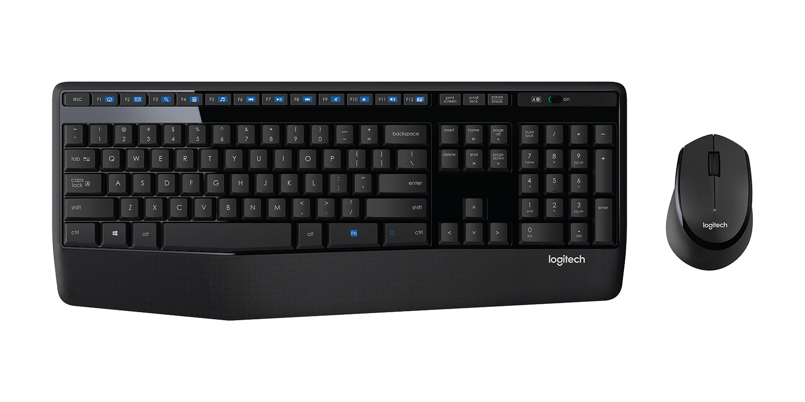Kit Teclado y Mouse LOGITECH MK345, 1000 DPI, Negro