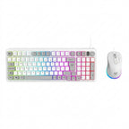 Kit Teclado y Mouse Balam Rush KG515 Alambrico, Blanco