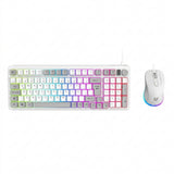 Kit Teclado y Mouse Balam Rush KG515 Alambrico, Blanco