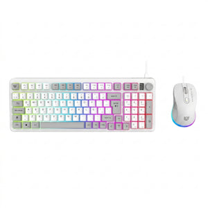 Kit Teclado y Mouse Balam Rush KG515 Alambrico, Blanco