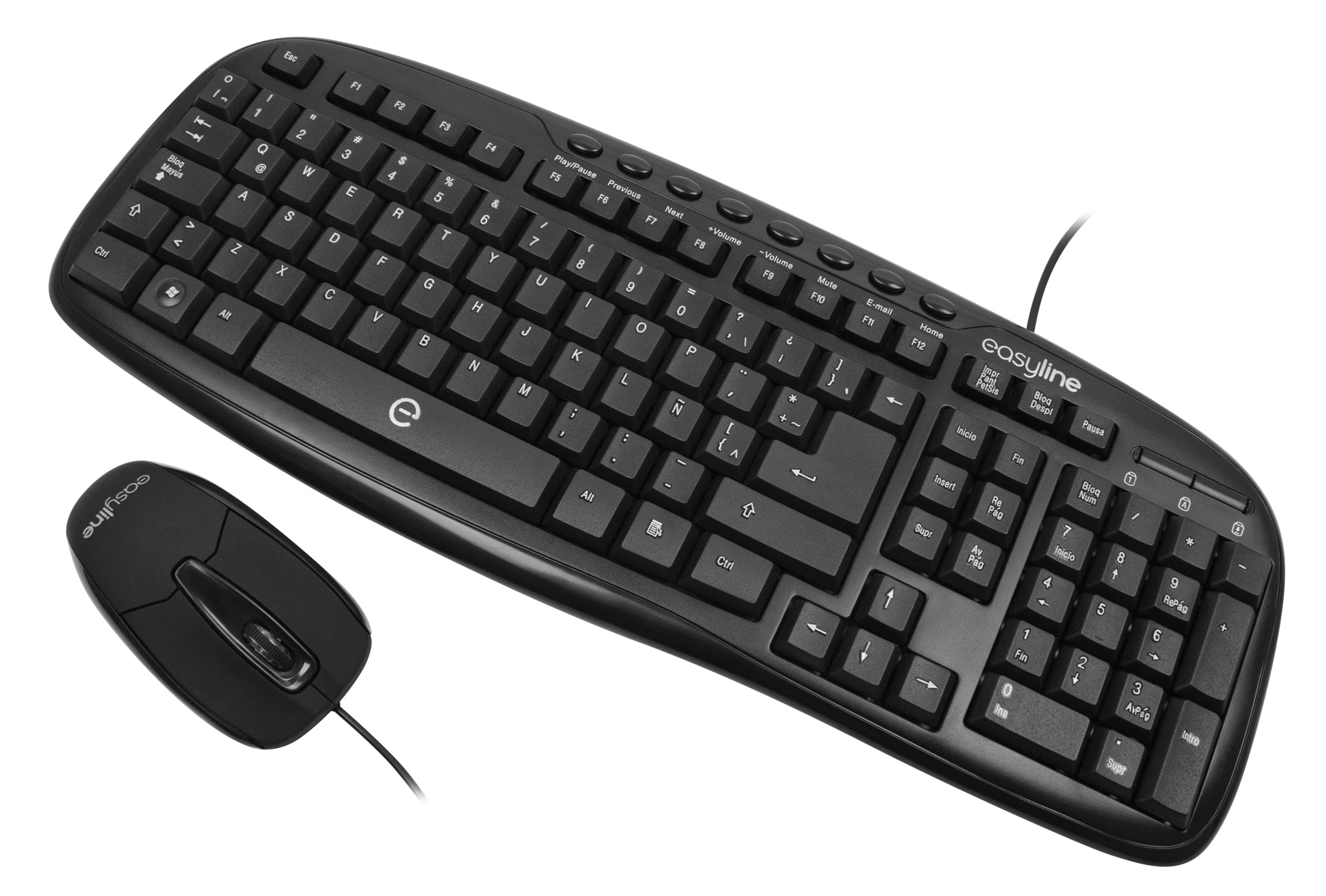 Kit Teclado y Mouse Easy Line Balance, 102 teclas, 1000 DPI, Negro