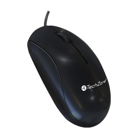 Mouse TECHZONE TZMOU01 Alámbrico, 1000 DPI, USB, Negro